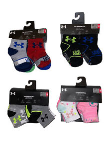 NWT UNDER ARMOUR Baby Toddler Boys or Girls 6 Pair Socks; Szs 6-12M,12-24M,2T-4T