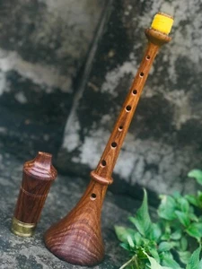 Flauta Mantón Medieval de Madera RAUSCHPFEIFE Instrumento Musical con Dos Cañas Zurna - Imagen 1 de 5