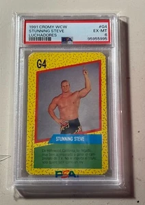 1991 CROMY WCW LUCHADORES Stunning Steve Rookie Card PSA 6 Austin RC WWF G4 - Picture 1 of 3
