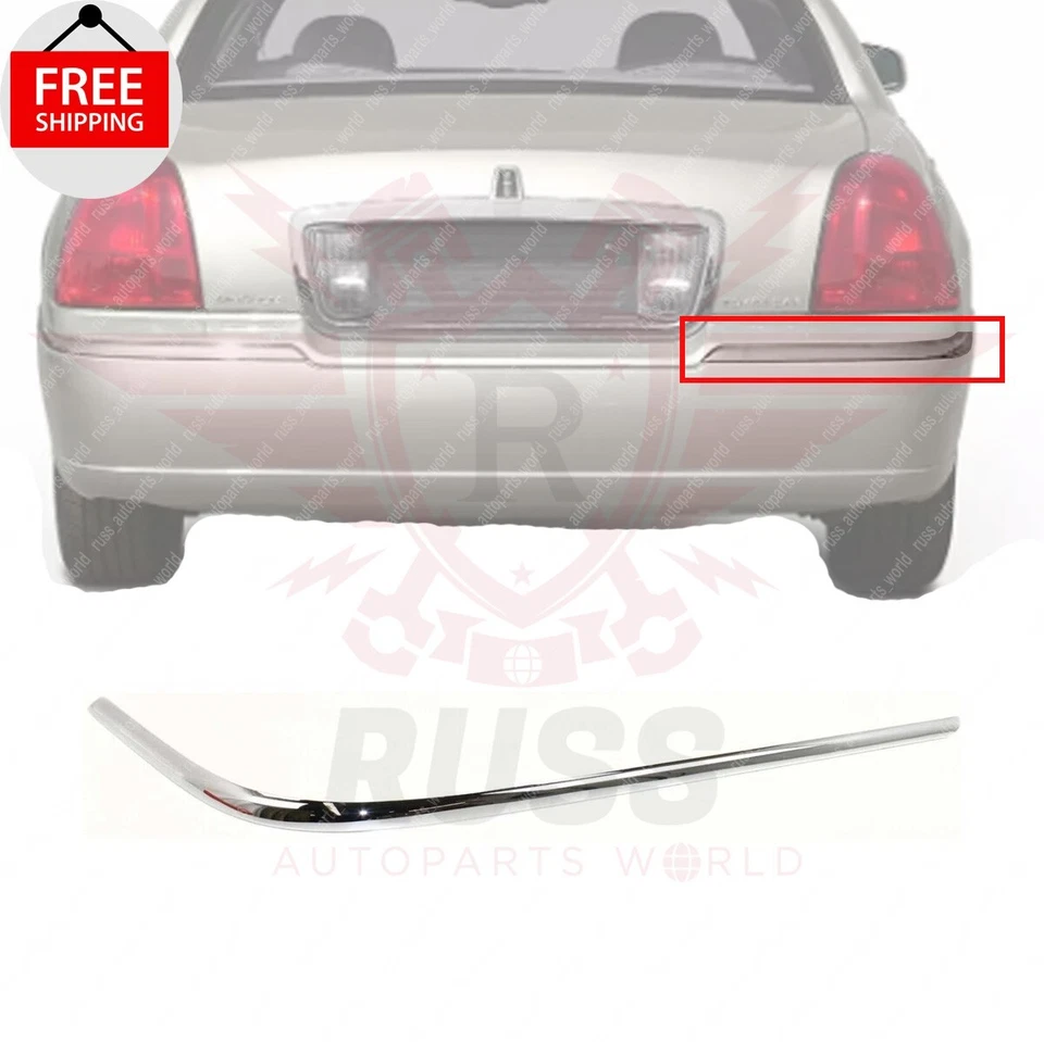 New Rear Bumper Molding Trim Right Side Chrome Fits 2003-2011 Lincoln Town Car Foto 1 de 4