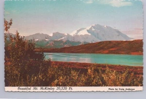 Mt McKinley, Wonder Lake, Alaska, 1981 Chrome Postkarte - Bild 1 von 2