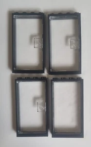 Lego Door 1x4x6 Black with Clear Window Door Panels x4 60596/40289 - Picture 1 of 1