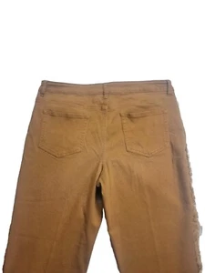 LOGO Wo's 16 (35x27 MEASURED) Ankle Skinny Fringe Detail Mustard Yellow Pants - Picture 1 of 13