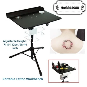 Detachable Tattoo Mobile Work Station Stand Adjustable Tattoo Desk Table Black - Picture 1 of 12