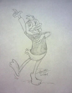 DuckTales 2017-2021 Signed DELFIN BARRAL Hand Drawn Pinup Art  8.5x11  - Picture 1 of 2