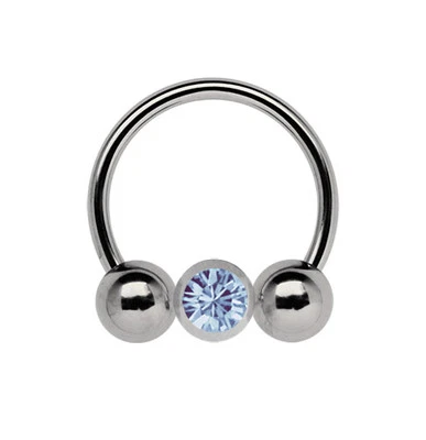 Titan Setto Piercing Gioielli CBR Anello Filettato IN 1,2mm Con Cristallo Clip - Immagine 1 di 2