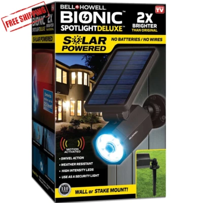 E. MISHAN & SONS INC Bell Howell Bionic Spotlight Deluxe LED Solar Lights Solar-Powered Spot Light ✅