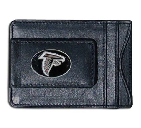 Atlanta Falcons NFL Football Team Leather Card Holder Money Clip Wallet Cover