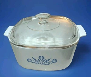 RARE First Gen 3 Qt. Blue Cornflower CorningWare Casserole Dish Small Handles - Picture 1 of 8