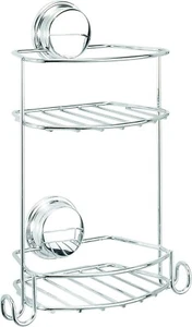 2 STUFEN CHROM ECK DUSCHE CADDY BAD AUFBEWAHRUNG REGAL ORGANIZER KORB - Bild 1 von 4