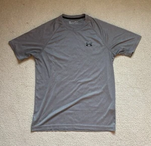 Under Armour Light Gray Dri-Fit Adult Men's Medium Exercise Shirt HeatGear - Picture 1 of 2