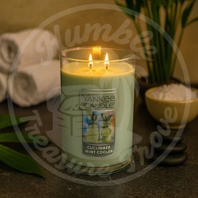 Yankee Candle Cucumber Mint Cooler 20 oz 2-Wick Tumbler – Fresh Cucumber, Lemon - Image 1 of 3