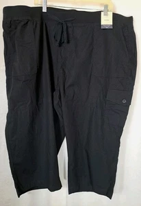 Pantalones capris cargo 3X negros St Johns Bay para mujer nuevos con etiquetas precio de venta sugerido por el fabricante 44 USD - Imagen 1 de 15