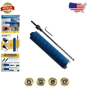 Broca de núcleo de diamante de 2-1/4" con adaptador SDS Plus - 9,5" de profundidad para ladrillo y bloque - Imagen 1 de 10