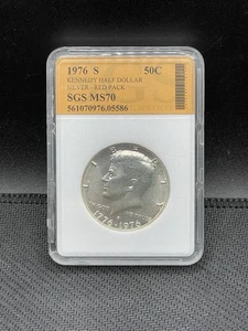 1976 S Kennedy Bicentennial Half Dollar 50 Cent Münze seltene Platte - Silber - SGS - Bild 1 von 6