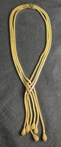Collar de borla de malla dorada Hobe vintage - Imagen 1 de 6