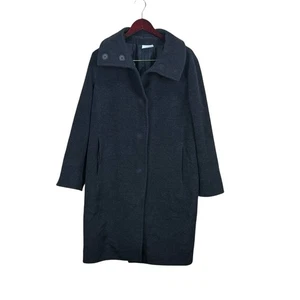 Akris Punto Wool Blend Car Coat  Charcoal Size 8 *READ* - Picture 1 of 6