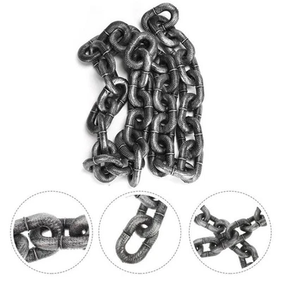 Plastic Chains Props Toy Halloween Decorative Chain Plastic Black P4Q1 - Image 1 of 4