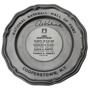 Al Kaline Signed 1980 National Baseball Hall of Fame Pewter Induction Plate! - Picture 1 of 2
