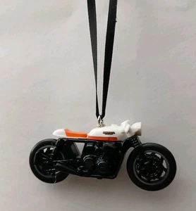 Honda CB750 Cafe Custom Christmas Motorrad Ornament 1/64 Die-Cast weiß - Bild 1 von 2