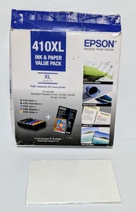 Brand New Epson 410XL Ink & Paper Value Pack GENUINE Opened Box Expired 12/2023 - Picture 1 of 5