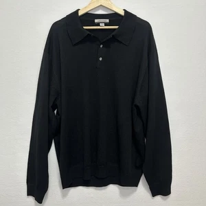Linea Uomo Maglione Pullover Leggero Nero Collo Manica Lunga Tg 2X - Foto 1 di 5