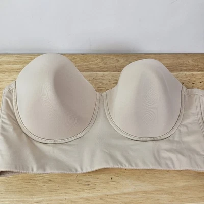Corsé Top Sujetador Desnudo Beige Bustier Lencería Top Corto Sin Tirantes 40DD 40E Foto 1 de 4