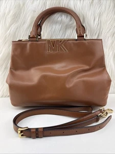 MICHAEL KORS Florence Cartera Cuero Marrón Asa Superior Bolso de Mano Hombro - Imagen 1 de 7