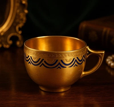 Antique Hand Gilded Porcelain Chocolate Cup Austrian / Bohemian Circ 1890-1920 - Image 1 of 4