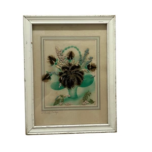 Prairie Pictures Signed Original Hand Made with Feather Flower Ida Bisek Prokop - Picture 1 of 5