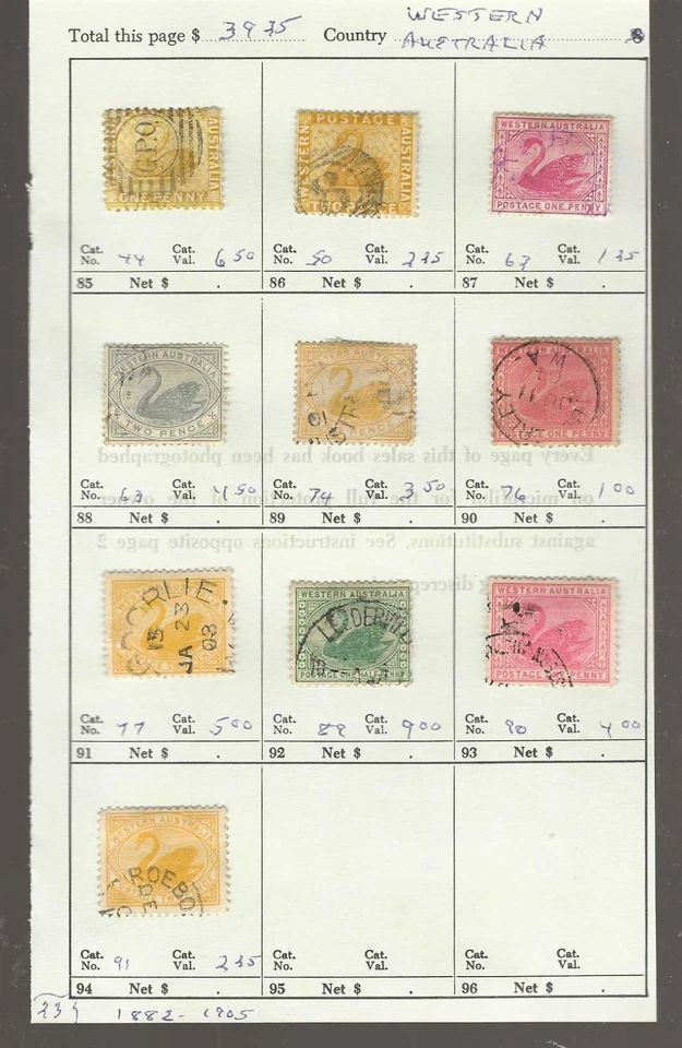 西澳大利亚经典...Sc #44/91...二手...1882/1905...SCV 39.25 美元 — 第 1/1 张图片