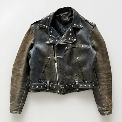 Vintage 50s Buco Double Riders Horsehide Leather Motorcycle Jacket Patina Sz 42 - Image 1 of 4
