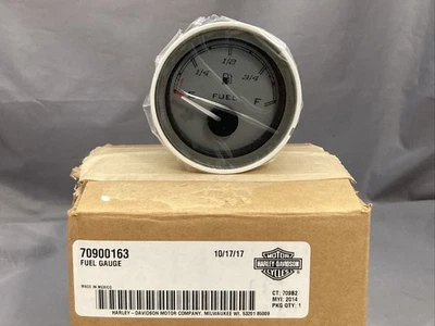 NUEVO GENUINO HARLEY DAVIDSON 70900163 INDICADOR DE COMBUSTIBLE, PLATEADO Foto 1 de 3