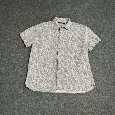 Perry Ellis Button Shirt Mens Large Linen Blend Short Sleeve Paisley - Image 1 of 4