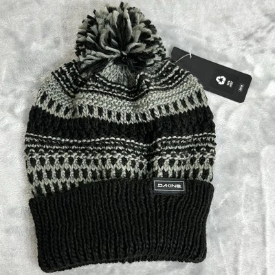 DAKINE Davina Gorro Mujer Negro Gris Tejido Sombrero Con Pom Nieve Esquí Snowboard NUEVO Foto 1 de 4