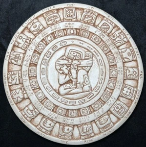 Azteken/Maya Steinoptik Sonne Kalender Wandbehang Dekor Wandrelief Dekor 7-1/4" - Bild 1 von 6