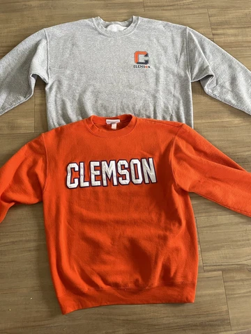 Lot of 2 Clemson Football Crewnecks Sweatshirts Tigers Size Medium Champion Cover
