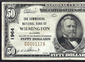 ๐บ๐ธ IL 1929 $50 โโ WILMINGTON, ILLINOIS โโ PMG VERY FINE 20 HARD TO FIND! - Picture 1 of 3