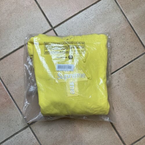 Supreme Hoodie Cross Box Logo Lemon Yellow - Nuova Con Fattura D’acquisto - M