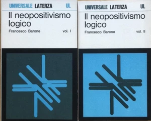 Il neopositivismo logico, Francesco Barone. Laterza 2 voll. completo 1977 - Bild 1 von 1