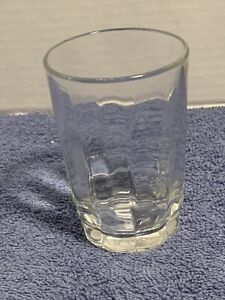 Vintage Arcoroc USA Juice Glass 5oz Clear Glass Ribbed Paneled 3 1/2”