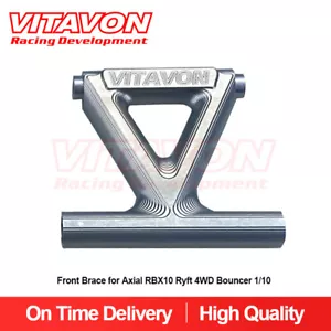 VITAVON CNC Front Brace for Axial RBX10 Ryft 4WD Bouncer 1/10 Silver - Picture 1 of 4