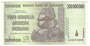 2008 Zimbabwe 200,000,000 Dollars P81a Used 200 million Dollars - Picture 1 of 2