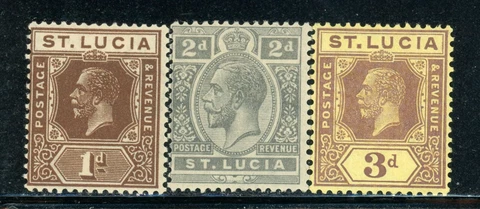 ST. LUCIA 78-84 SG93-100 MH 1921-24 KGV Die II short set of 3/14 CV$6 Cover