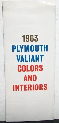1963 Plymouth & Valiant Dealer Brochure Interior Exterior Color Options Paint - Изображение 1 из 4
