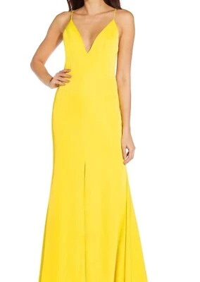V-neck Mermaid gown, Aidan by Aidan Maddox- lemon yellow, new with tags - Image 1 of 4