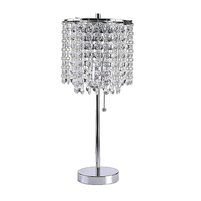 Glamurosa Base Cromada y Cristal Acrílico Como Colgantes Lámpara de Mesa, 20.25"H Foto 1 de 1