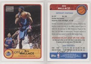 2003-04 Bazooka Ben Wallace #33 HOF