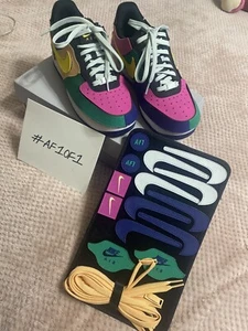 Nike Air Force 1 Low AF1/1 Multicolor Sneakers Patch 8 1/2 women’s 7 men’s - Picture 1 of 14
