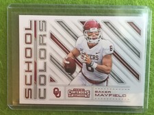 BAKER MAYFIELD ROOKIE CARD OKLAHOMA School Colors 2018 Contenders Draft Picks